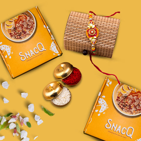 SnacQ Rakhi Gift Box (5 Products + Rakhi)