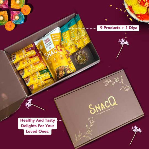 SnacQ Premium Diwali Gift Box  (10 Items)