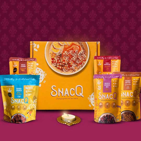 SnacQ Diwali Gift Box (5 Products + Diya)