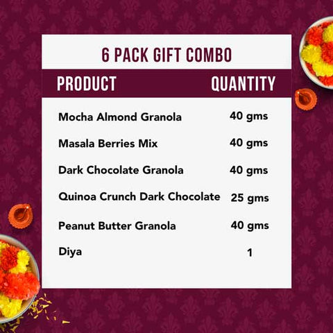 SnacQ Diwali Gift Box (5 Products + Diya)